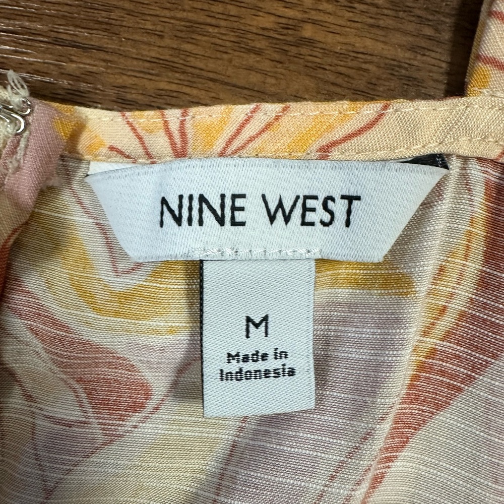 Nine West Yellow and Pink Floral Midi Dress - Picture 3 of 3